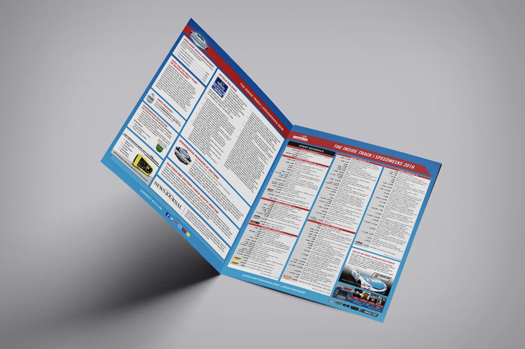 The Inside Track — Speedweeks 2018 camping brochure, open spread