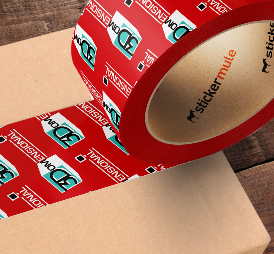 3Domensional LLC — branded packaging tape on shipping box